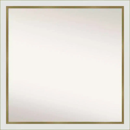 29" x 29" Non-Beveled Eva Narrow Bathroom Wall Mirror White - Amanti Art: Modern Square Polystyrene Frame, Includes Mounting Hardware