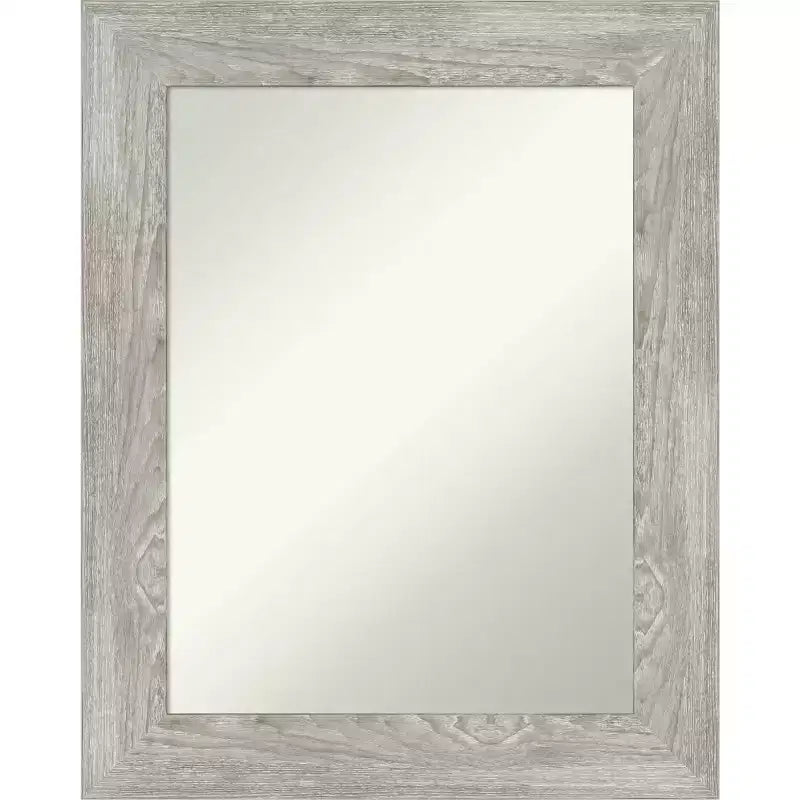24" x 30" Non-Beveled Dove Gray Wash Wall Mirror - Amanti Art: Modern Rectangular Vanity, Includes Mount Hardware