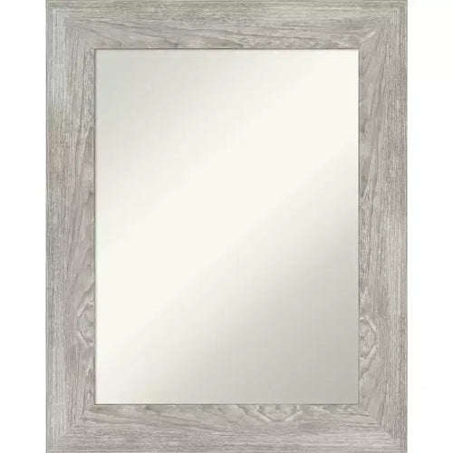 24" x 30" Non-Beveled Dove Gray Wash Wall Mirror - Amanti Art: Modern Rectangular Vanity, Includes Mount Hardware