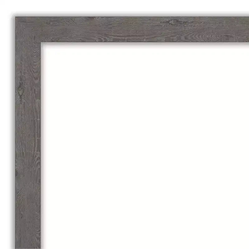 Miroir mural étroit de salle de bain gris en planches rustiques non biseautées de 30 po x 30 po