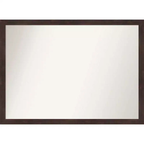 41" x 30" Non-Beveled Fresco Dark Walnut Wood Wall Mirror - Amanti Art