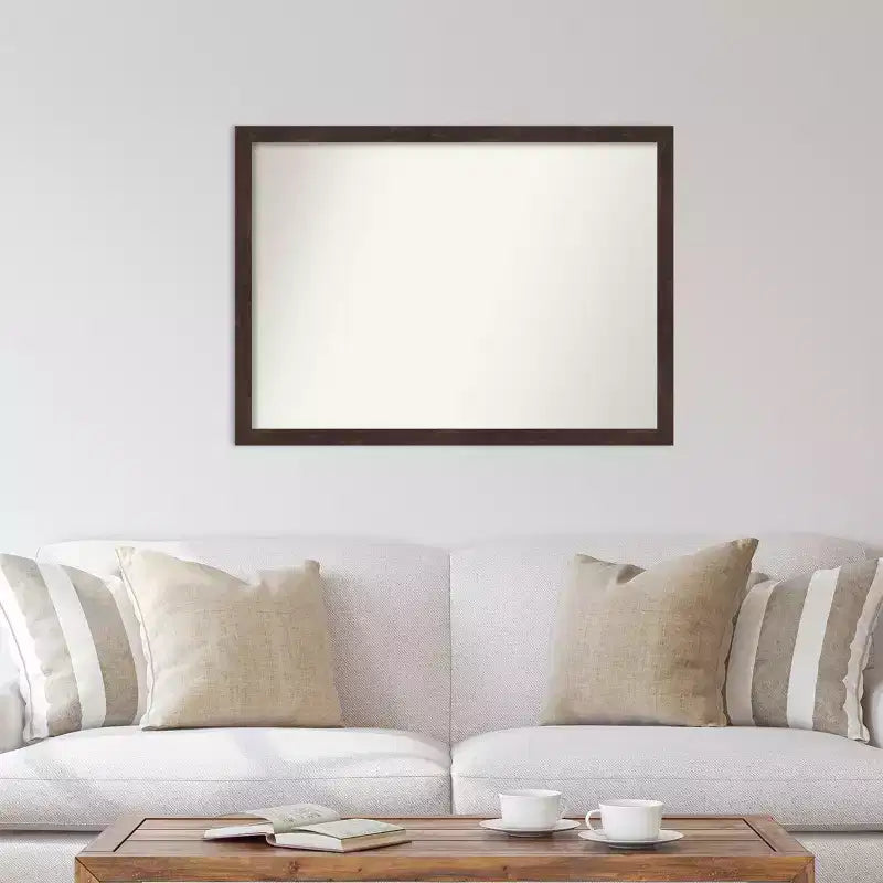 Miroir mural en bois de noyer foncé Fresco, non biseauté, 41 po x 30 po
