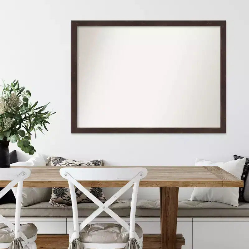 Miroir mural en bois de noyer foncé Fresco, non biseauté, 41 po x 30 po