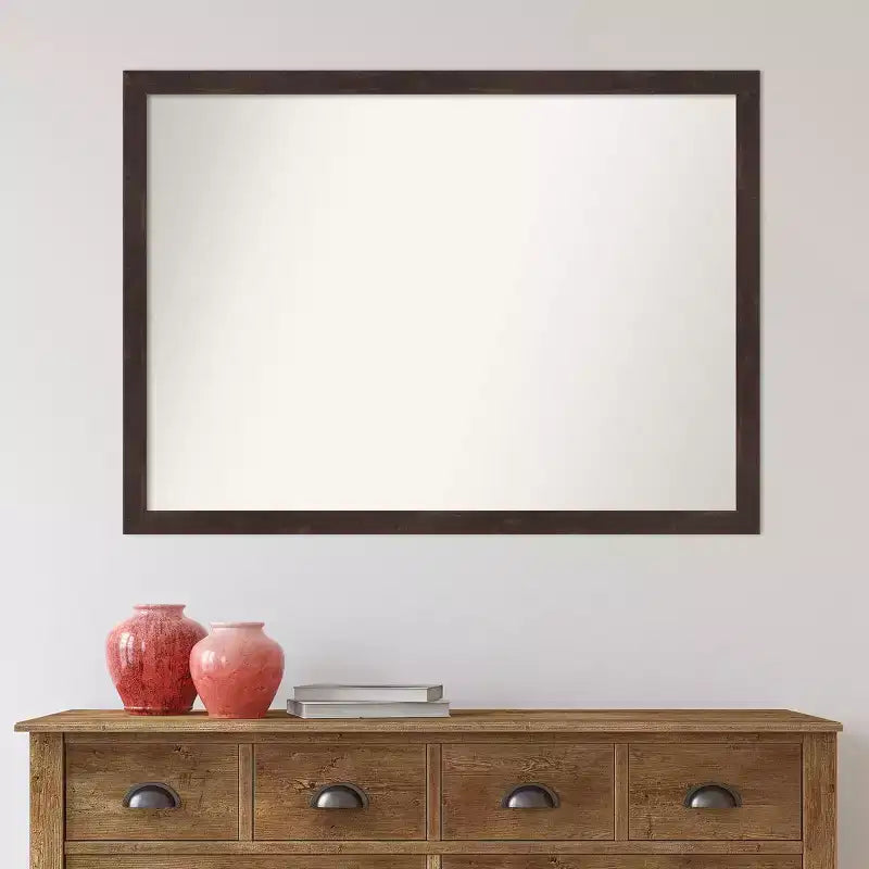 Miroir mural en bois de noyer foncé Fresco, non biseauté, 41 po x 30 po