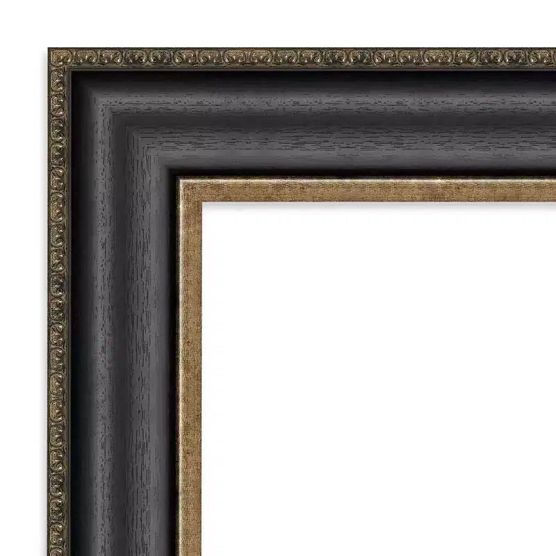 Miroir mural de salle de bain bronze noir de 32 po x 32 po sans biseaux
