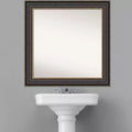 Miroir mural de salle de bain bronze noir de 32 po x 32 po sans biseaux