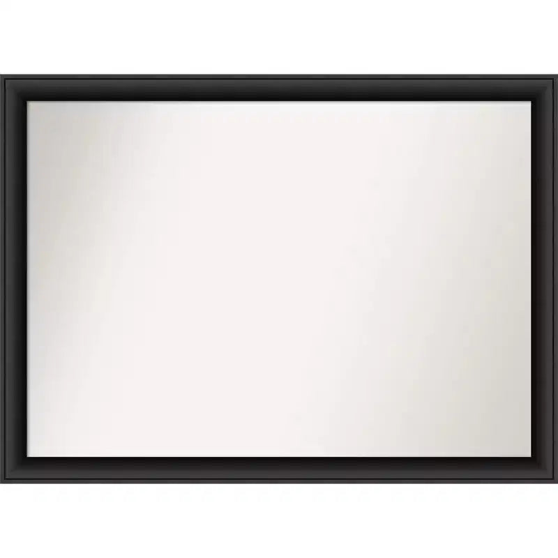 42" x 31" Non-Beveled Nero Wood Bathroom Wall Mirror Black - Amanti Art: Modern Rectangular, Wall Mount