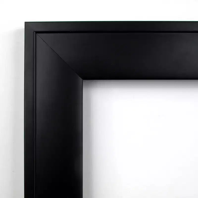 Miroir mural de salle de bain en bois non biseauté 42" x 31" Noir : rectangulaire moderne, fixation murale