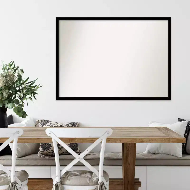 Miroir mural noir de jais non biseauté 40 po x 29 po