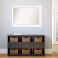 Miroir mural de salle de bain avec cadre blanc 42" x 30" (non biseauté) : Fixations incluses