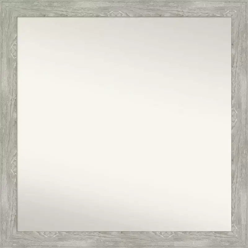 30" x 30" Non-Beveled Dove Gray Wash Narrow Wall Mirror - Amanti Art