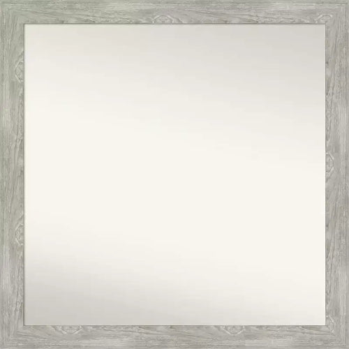 30" x 30" Non-Beveled Dove Gray Wash Narrow Wall Mirror - Amanti Art