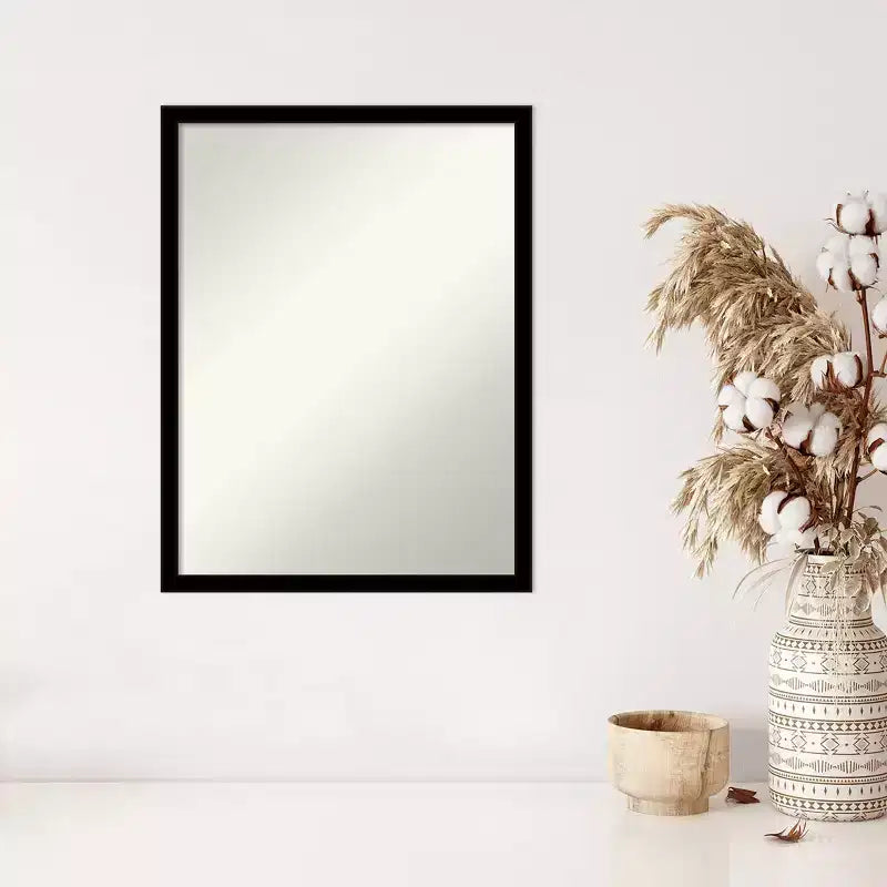 Miroir mural noir de jais, non biseauté, 20 po x 26 po