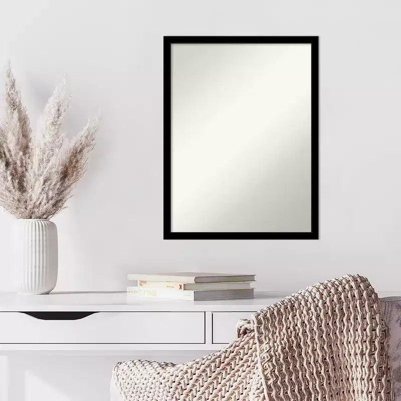 Miroir mural noir de jais, non biseauté, 20 po x 26 po