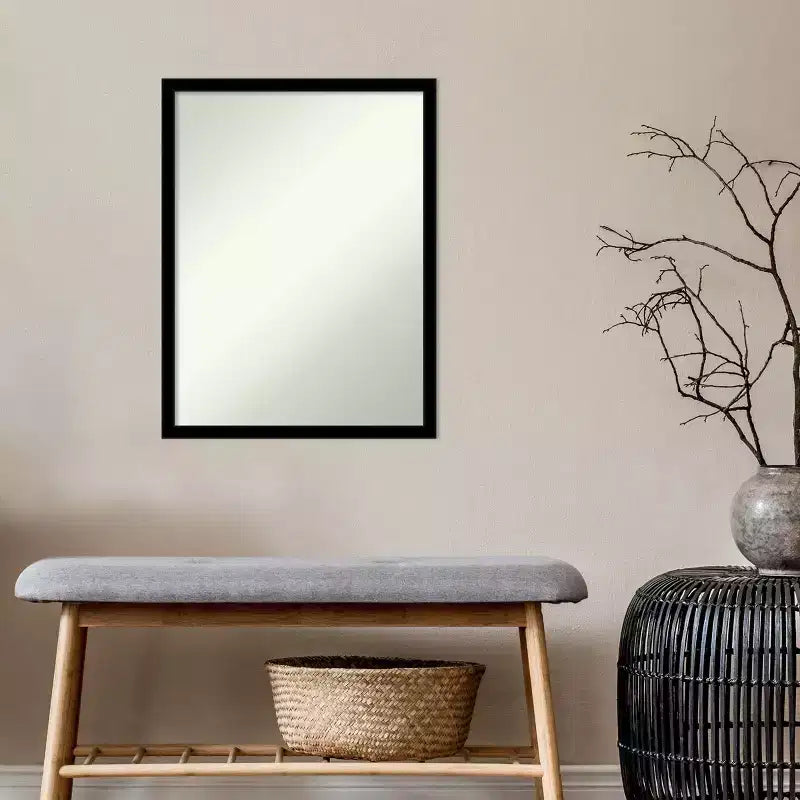 Miroir mural noir de jais, non biseauté, 20 po x 26 po