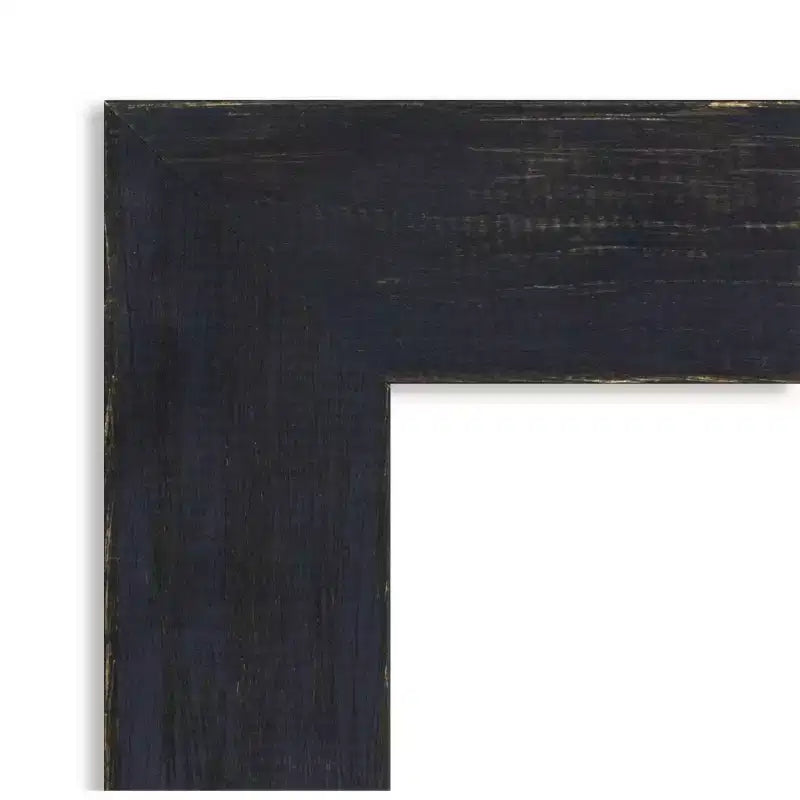 Miroir mural en bois bleu marine de 32 po x 26 po (sans biseau)