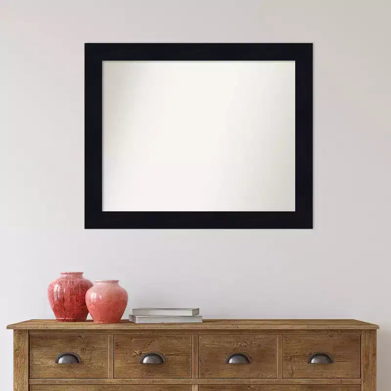 Miroir mural en bois bleu marine de 32 po x 26 po (sans biseau)
