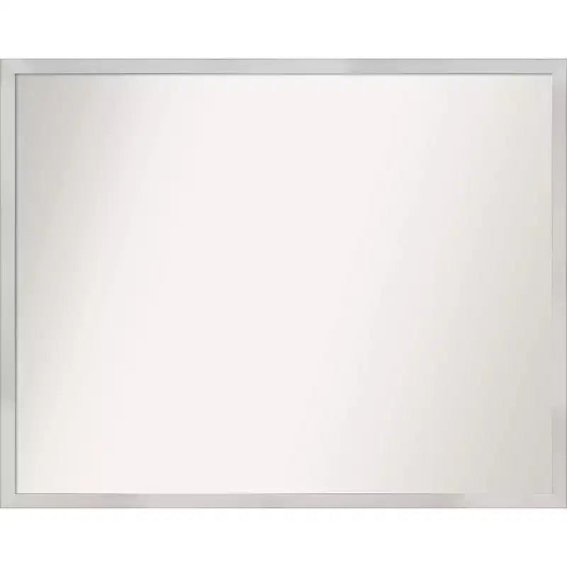 30" x 24" Non-Beveled Svelte Silver Wood Wall Mirror - Amanti Art: Modern Rectangular, Easy to Clean, No Assembly Required