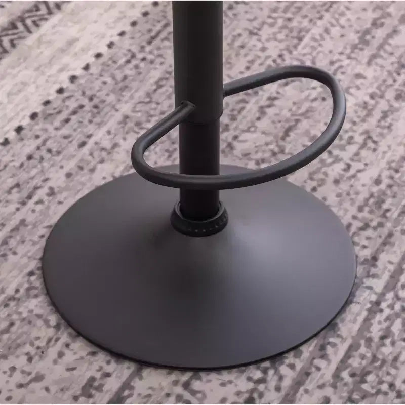 Tabouret de bar pivotant réglable rembourré avec base chromée, marron vieilli
