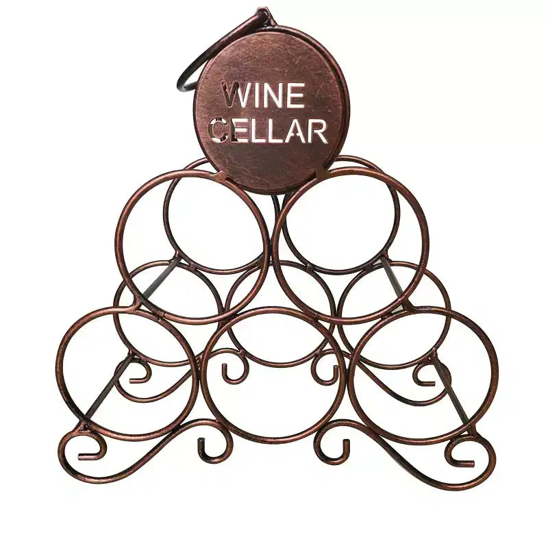 Range-Bouteilles à Poser pour Plan de Travail, Présentoir de Rangement pour Bouteilles de Vin pour Cuisine et Bar - Cuivre Brossé - Aucun Assemblage Requis