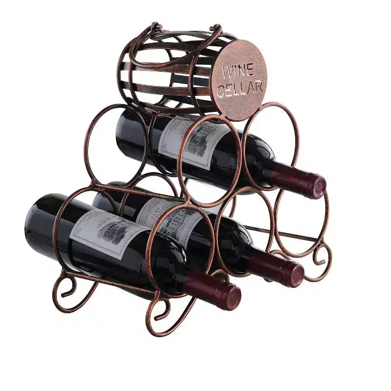 Range-Bouteilles à Poser pour Plan de Travail, Présentoir de Rangement pour Bouteilles de Vin pour Cuisine et Bar - Cuivre Brossé - Aucun Assemblage Requis