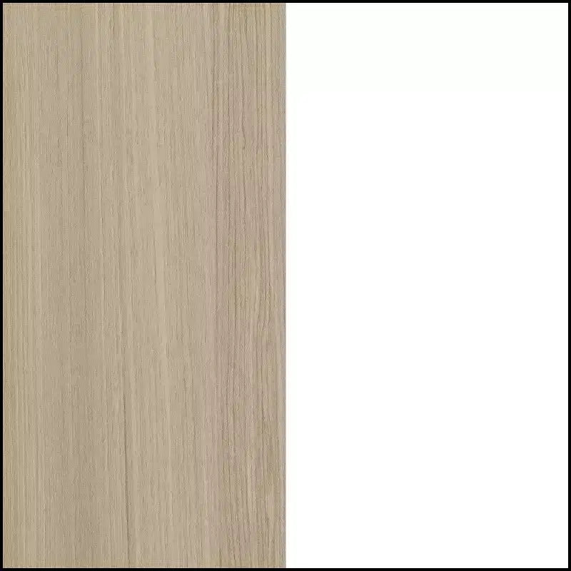 Tête de lit blanche et orme clair style minimaliste