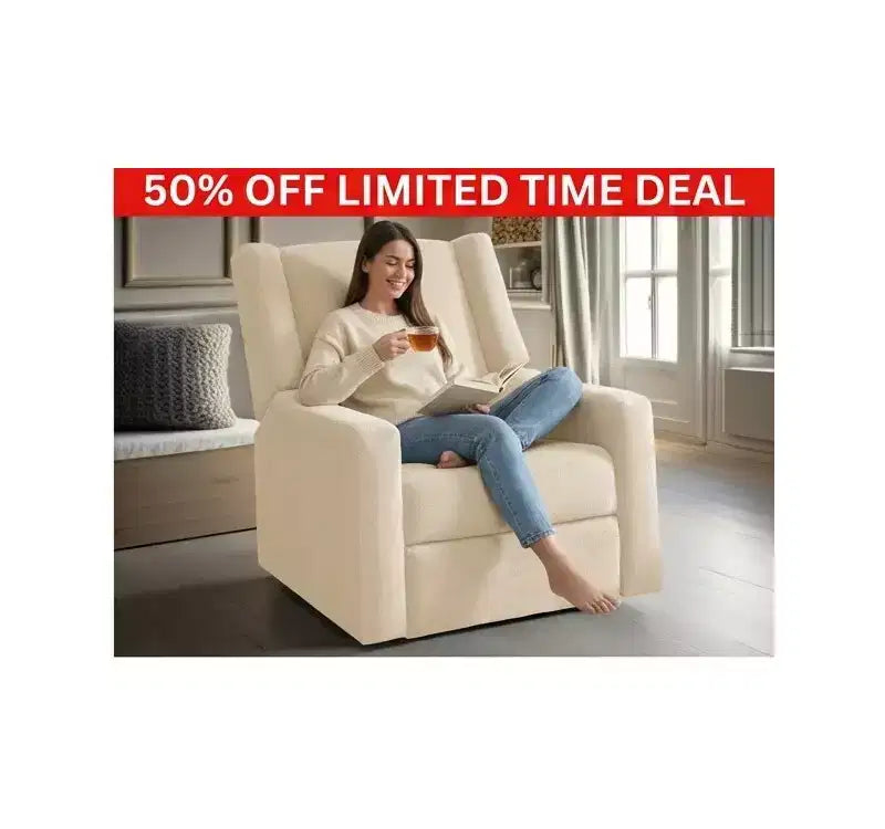 Fauteuil inclinable de luxe motorisé avec port de charge USB, fonction pivotante et support lombaire pour un confort optimal en chambre de bébé