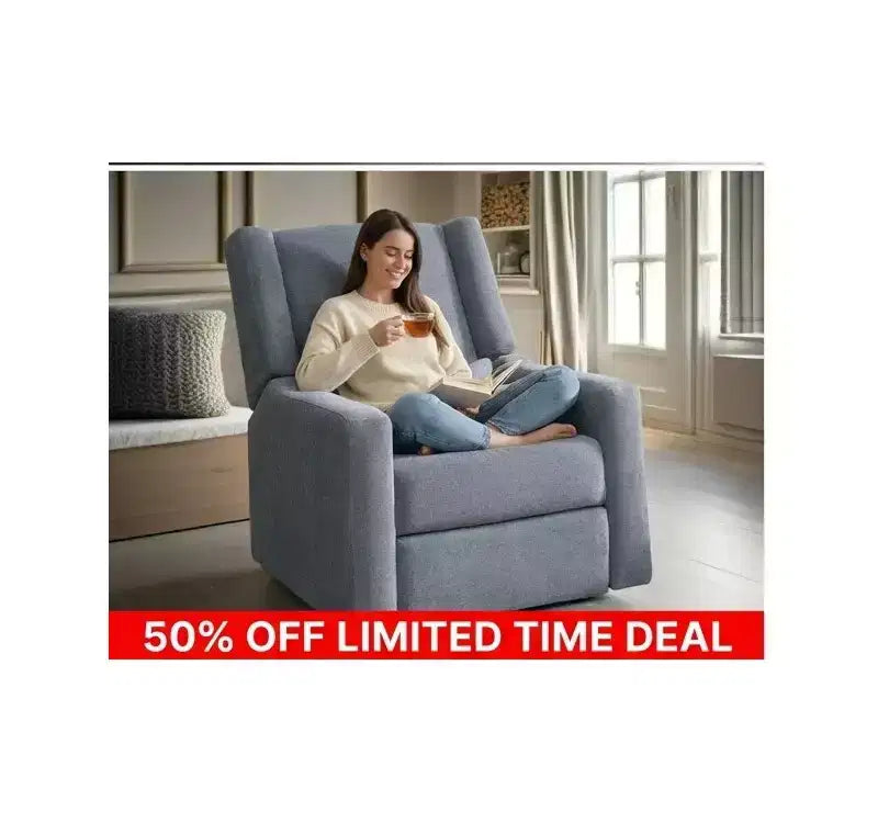 Fauteuil inclinable de luxe motorisé avec port de charge USB, fonction pivotante et support lombaire pour un confort optimal en chambre de bébé