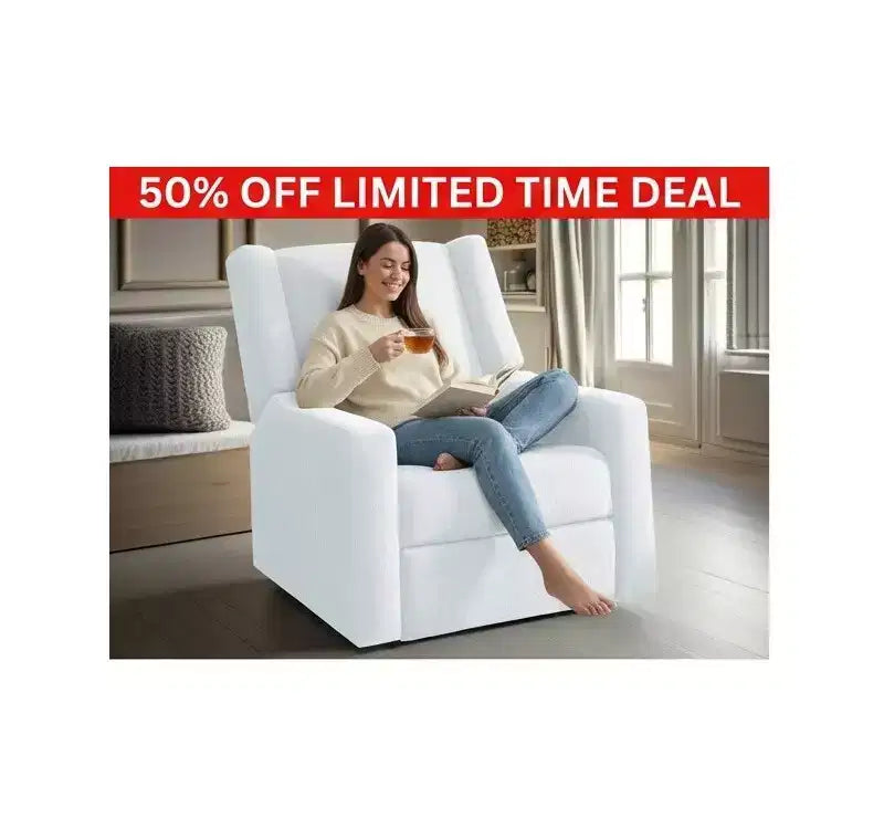 Fauteuil inclinable de luxe motorisé avec port de charge USB, fonction pivotante et support lombaire pour un confort optimal en chambre de bébé