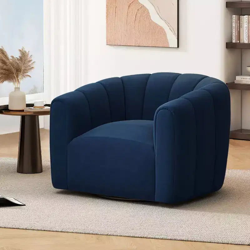 Fauteuil club pivotant rembourré moderne
