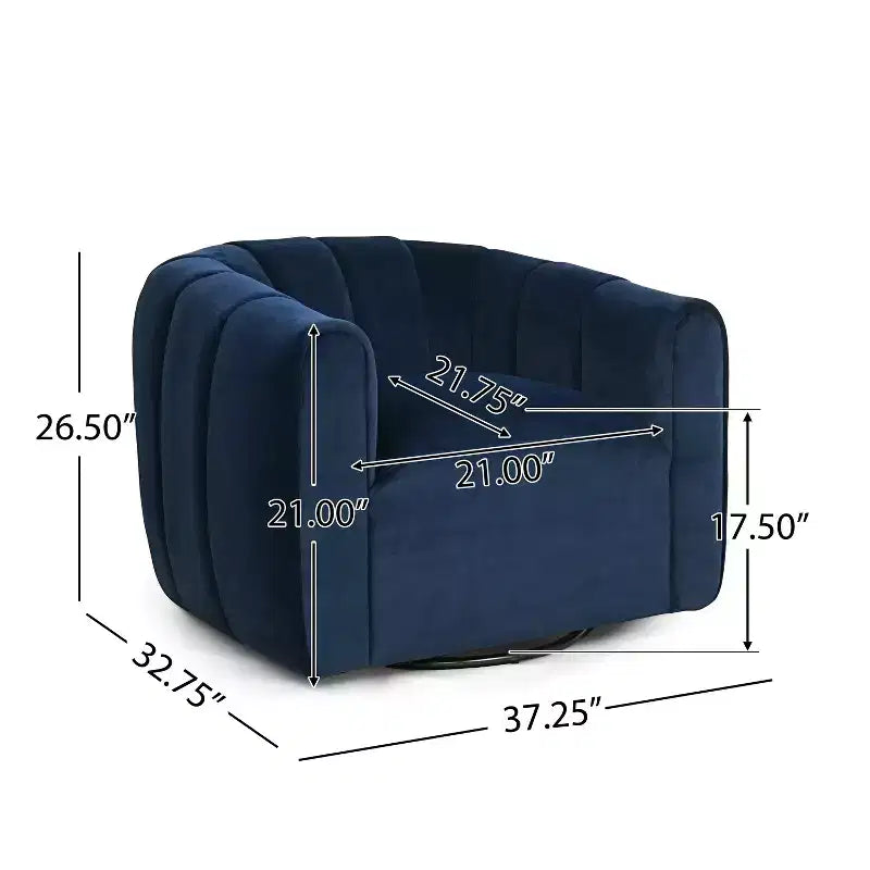 Fauteuil club pivotant rembourré moderne