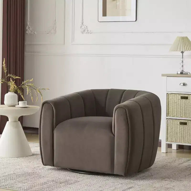 Fauteuil club pivotant rembourré moderne