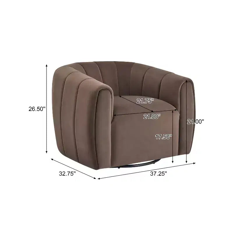 Fauteuil club pivotant rembourré moderne