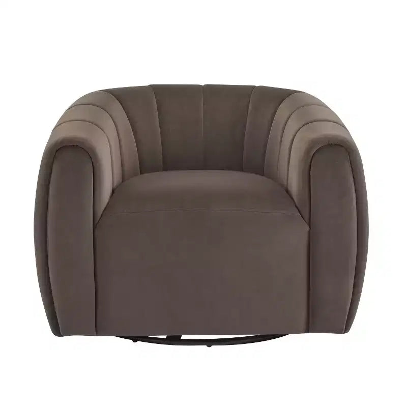 Fauteuil club pivotant rembourré moderne