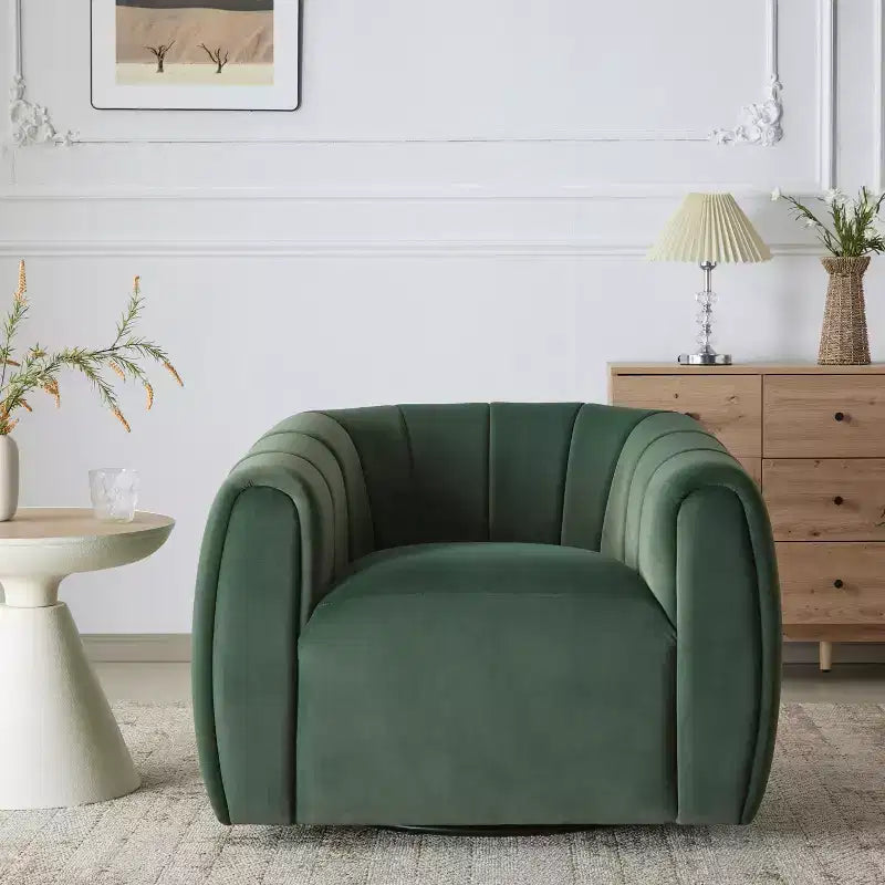 Fauteuil club pivotant rembourré moderne