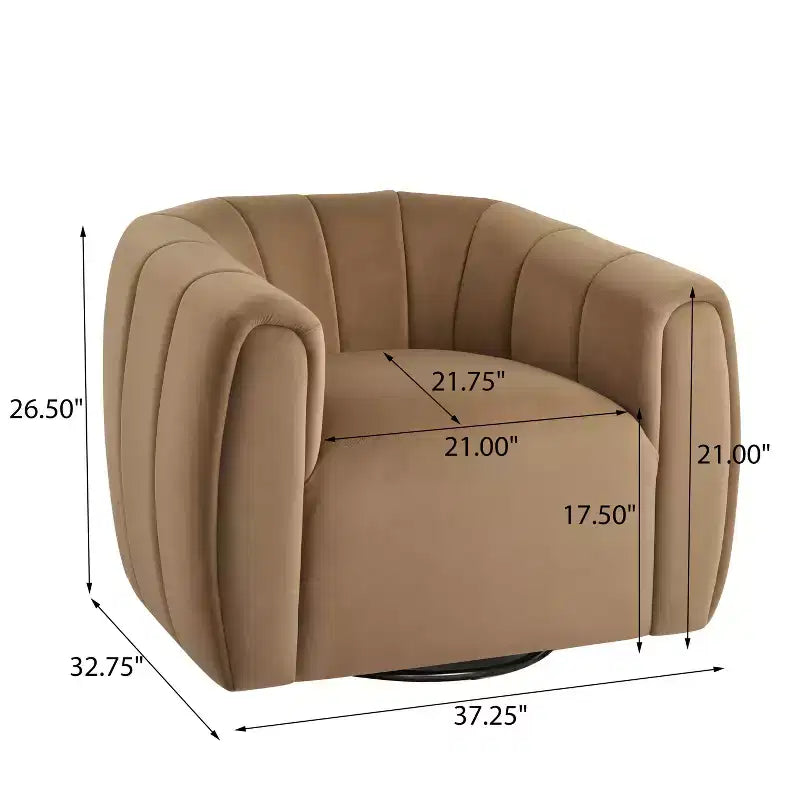 Fauteuil club pivotant rembourré moderne