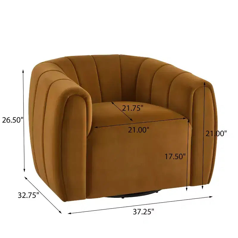Fauteuil club pivotant rembourré moderne