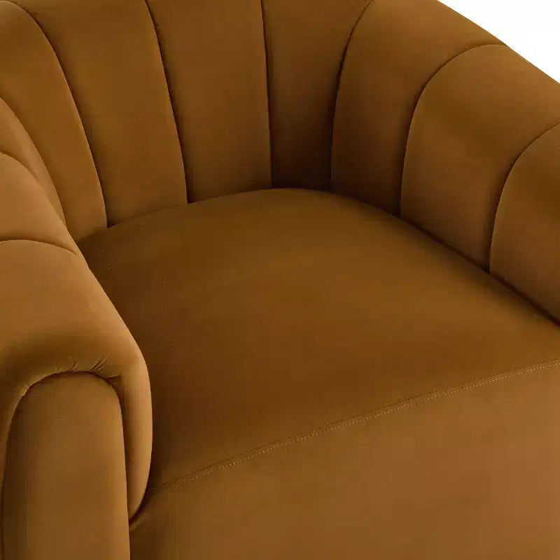 Fauteuil club pivotant rembourré moderne