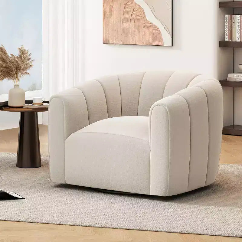 Fauteuil club pivotant rembourré moderne