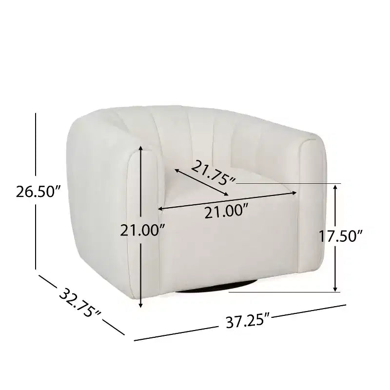 Fauteuil club pivotant rembourré moderne