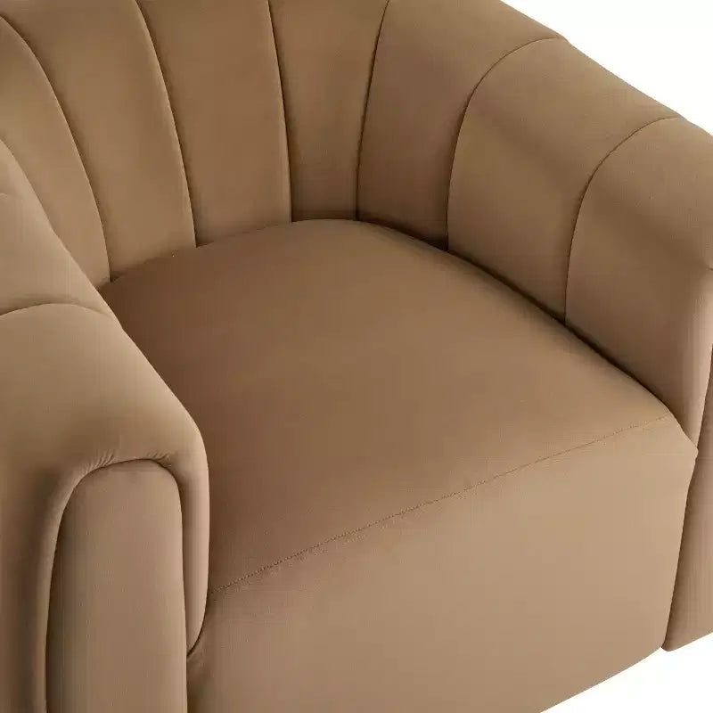 Fauteuil club pivotant rembourré moderne