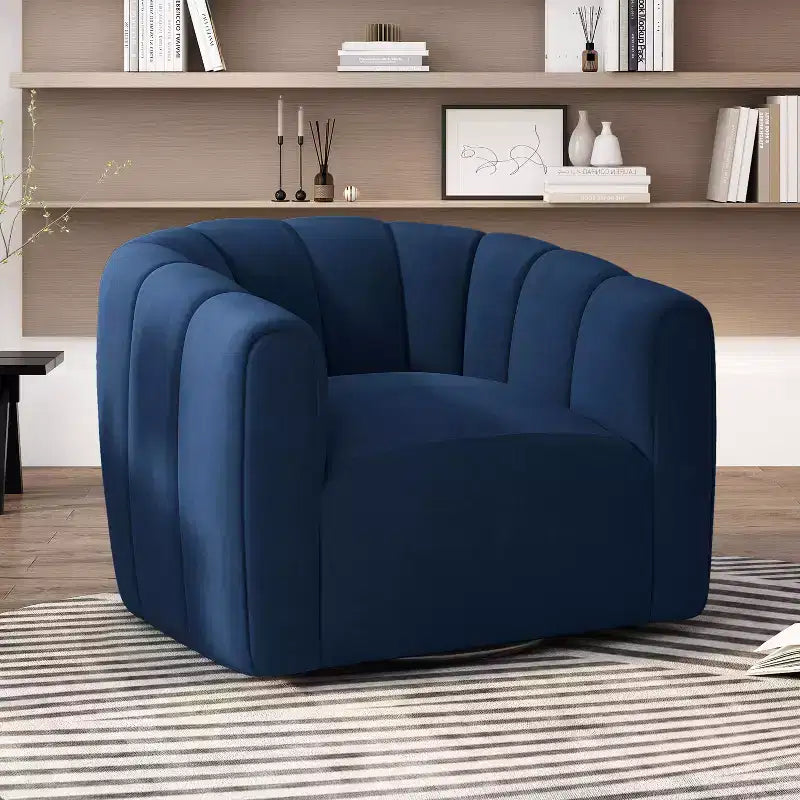 Fauteuil club pivotant rembourré moderne