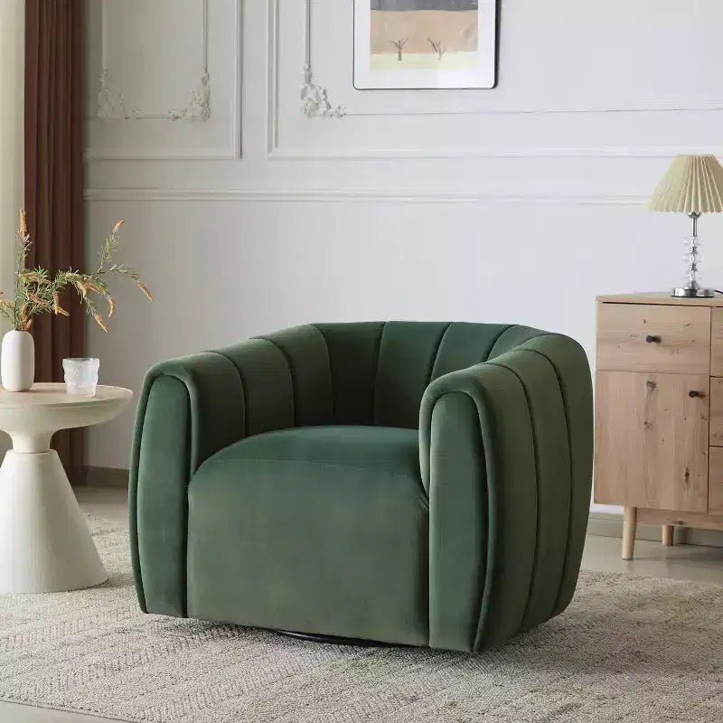 Fauteuil club pivotant rembourré moderne