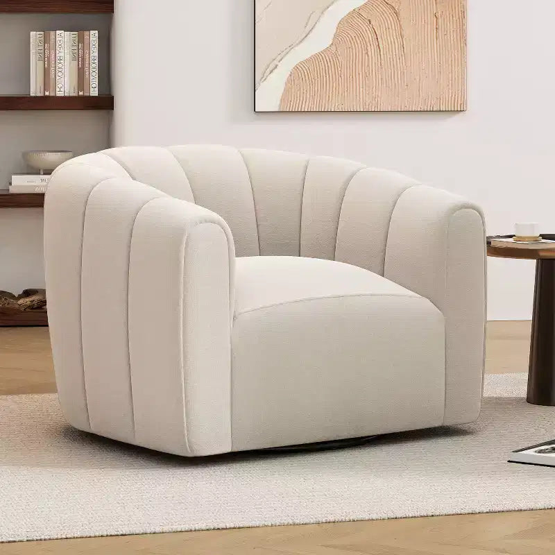 Fauteuil club pivotant rembourré moderne