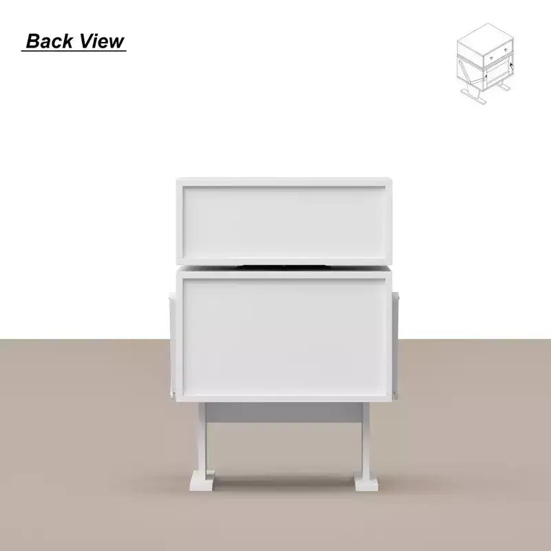 Table de chevet pivotante à 360° avec tiroir et meuble en verre transparent