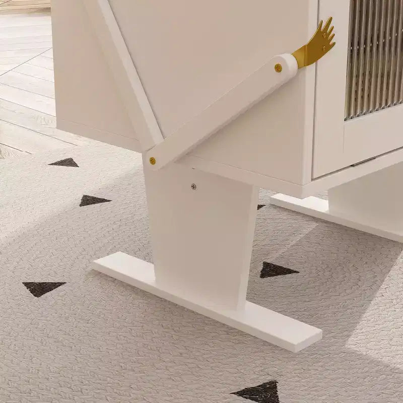 Table de chevet pivotante à 360° avec tiroir et meuble en verre transparent
