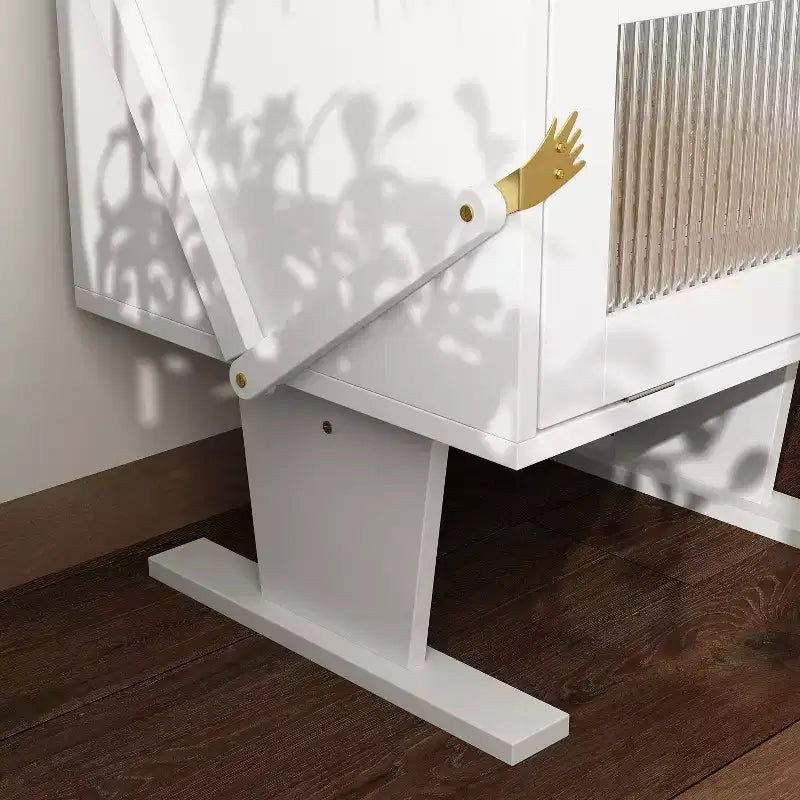Table de chevet pivotante à 360° avec tiroir et meuble en verre transparent