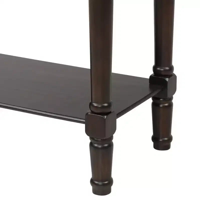 Console étroite classique avec trois tiroirs de rangement et une étagère inférieure