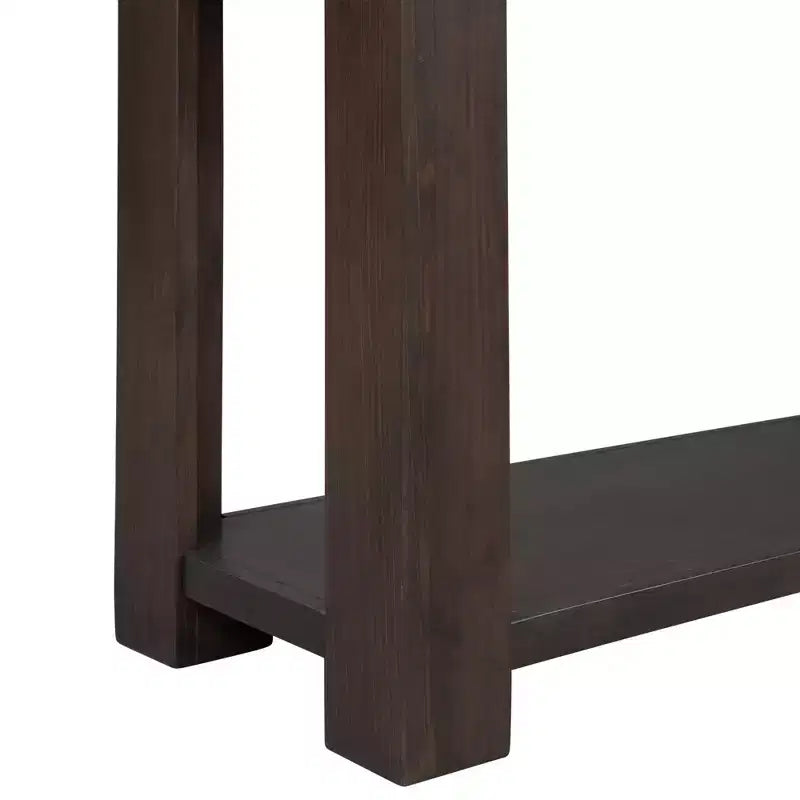 Console Rustique Rectangulaire en Bois avec 4 Tiroirs de Rangement et Étagère Inférieure
