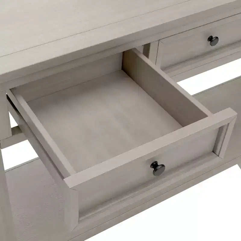 Console Rustique Rectangulaire en Bois avec 4 Tiroirs de Rangement et Étagère Inférieure